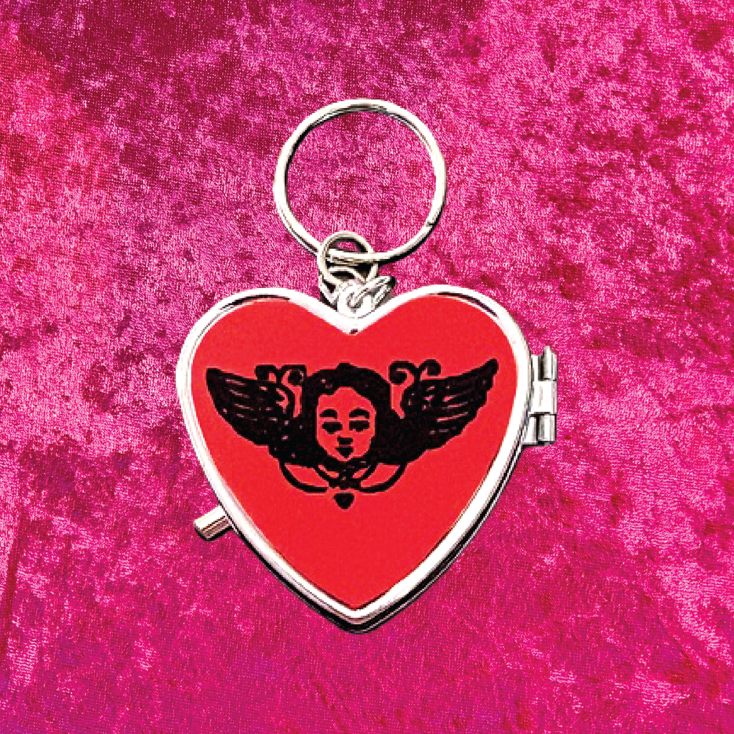 Angelic Heart Pill Box Keychain