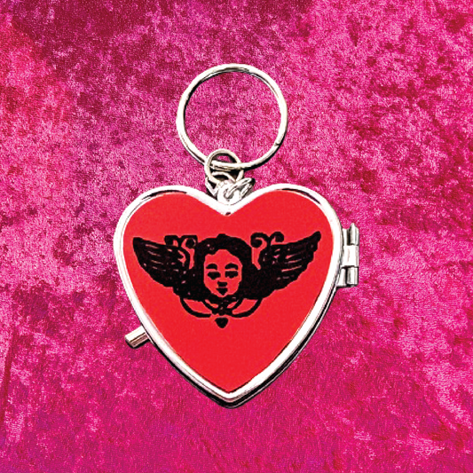 Angelic Heart Pill Box Keychain