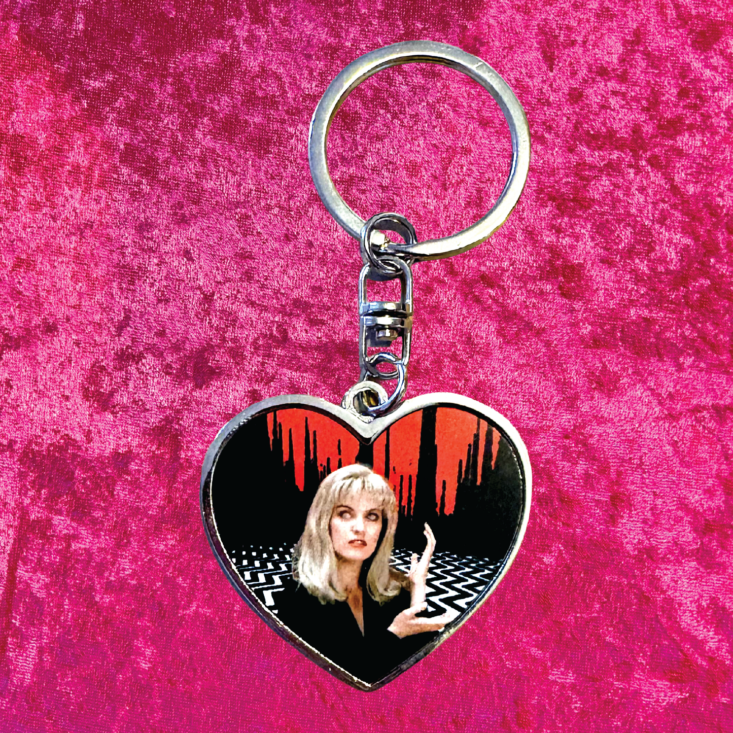 Laura Palmer Twin Peaks Heart Keychain
