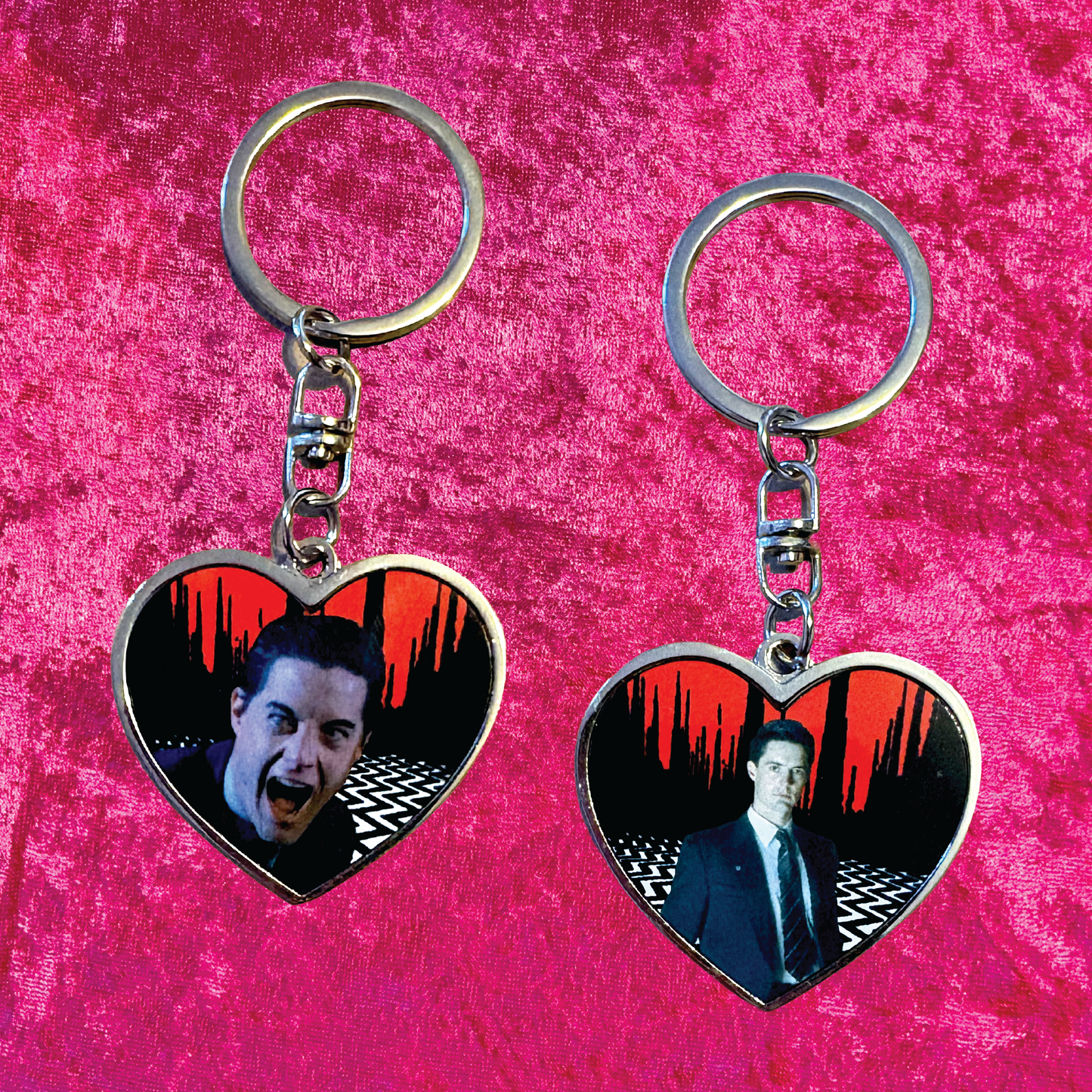 Dale Cooper Twin Peaks Heart Keychain