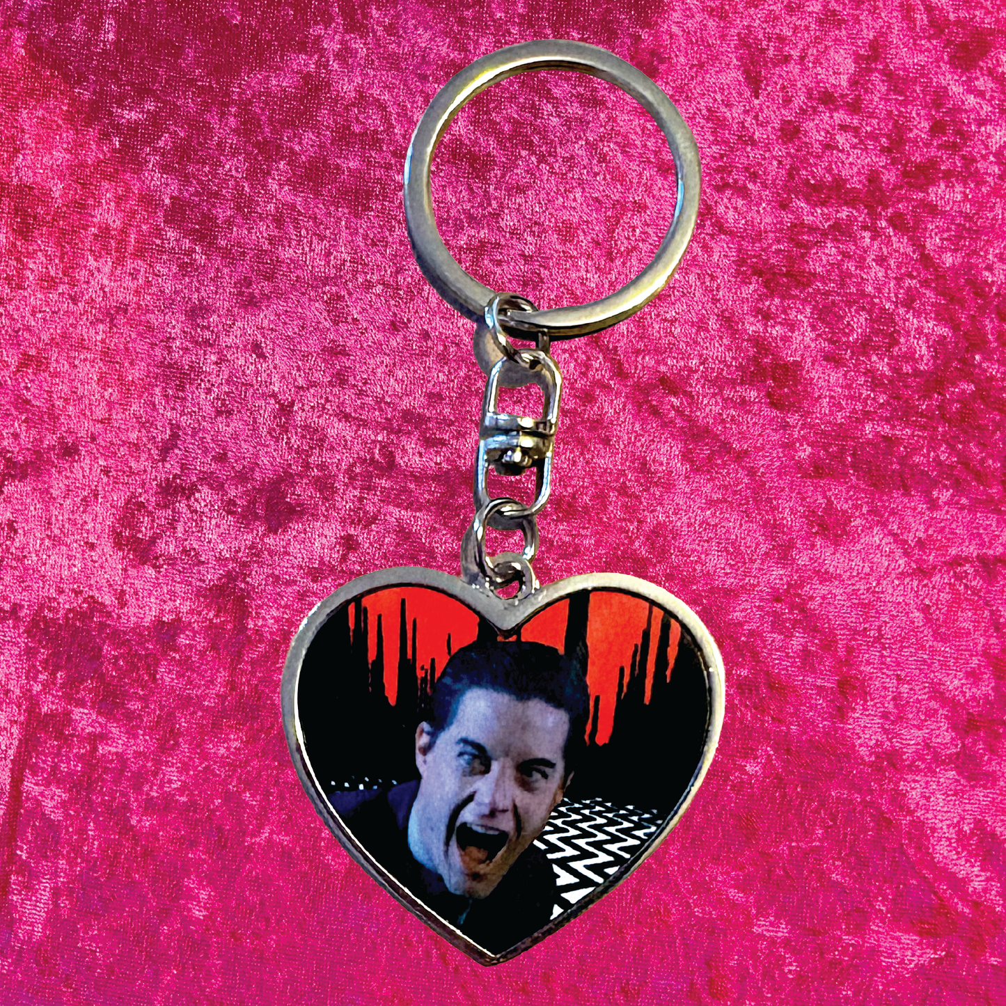 Dale Cooper Twin Peaks Heart Keychain