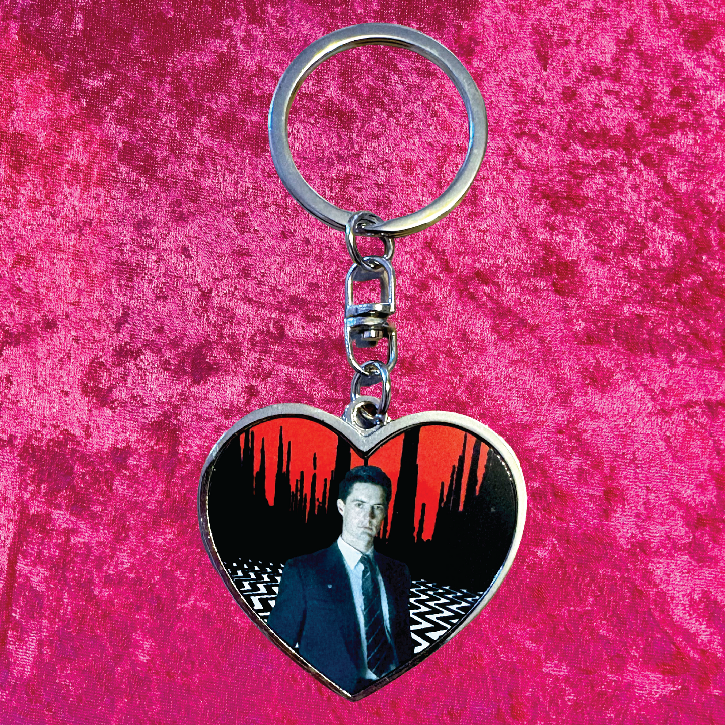Dale Cooper Twin Peaks Heart Keychain