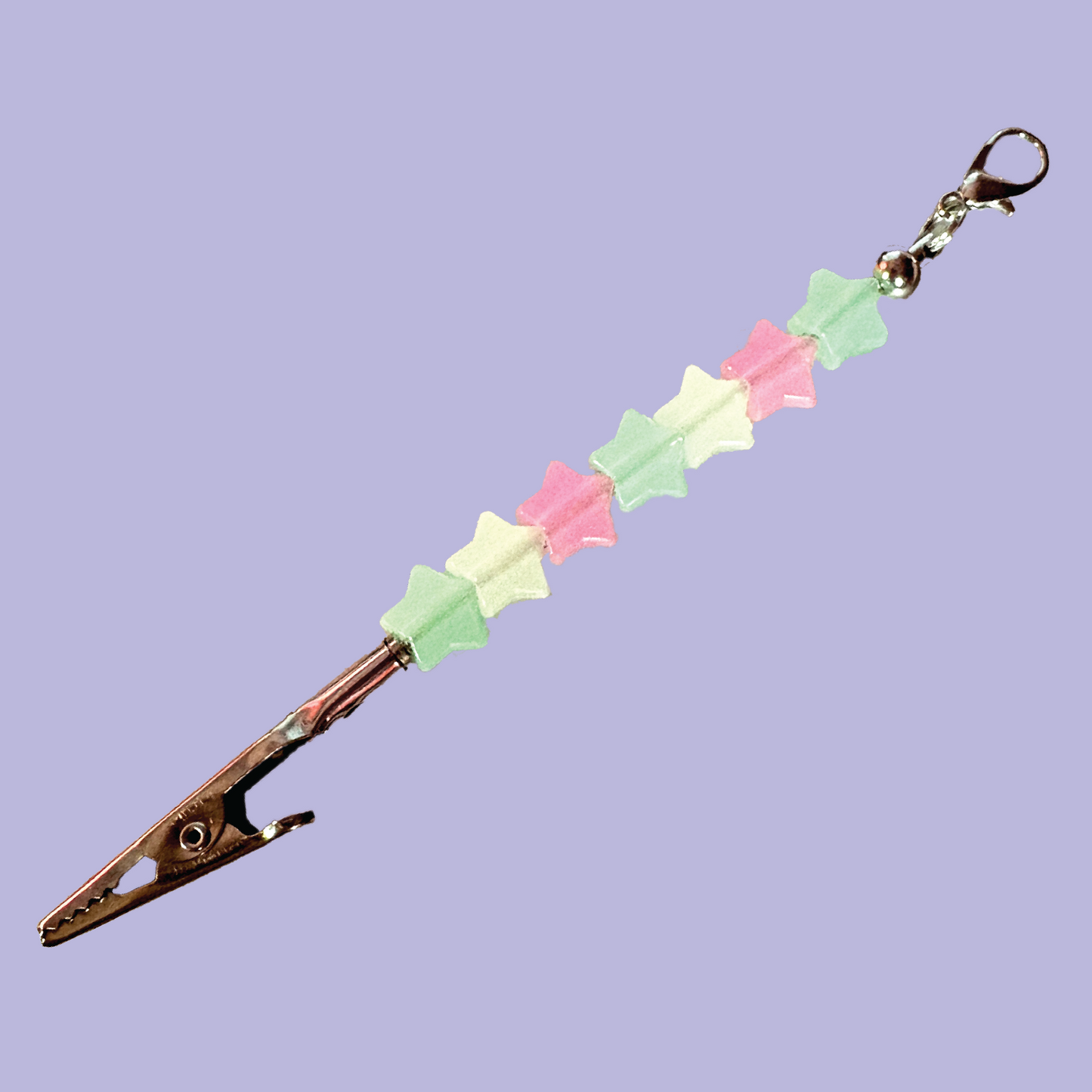 Star Beaded Roach Clip - Glow in the Dark (Several Color Variants)