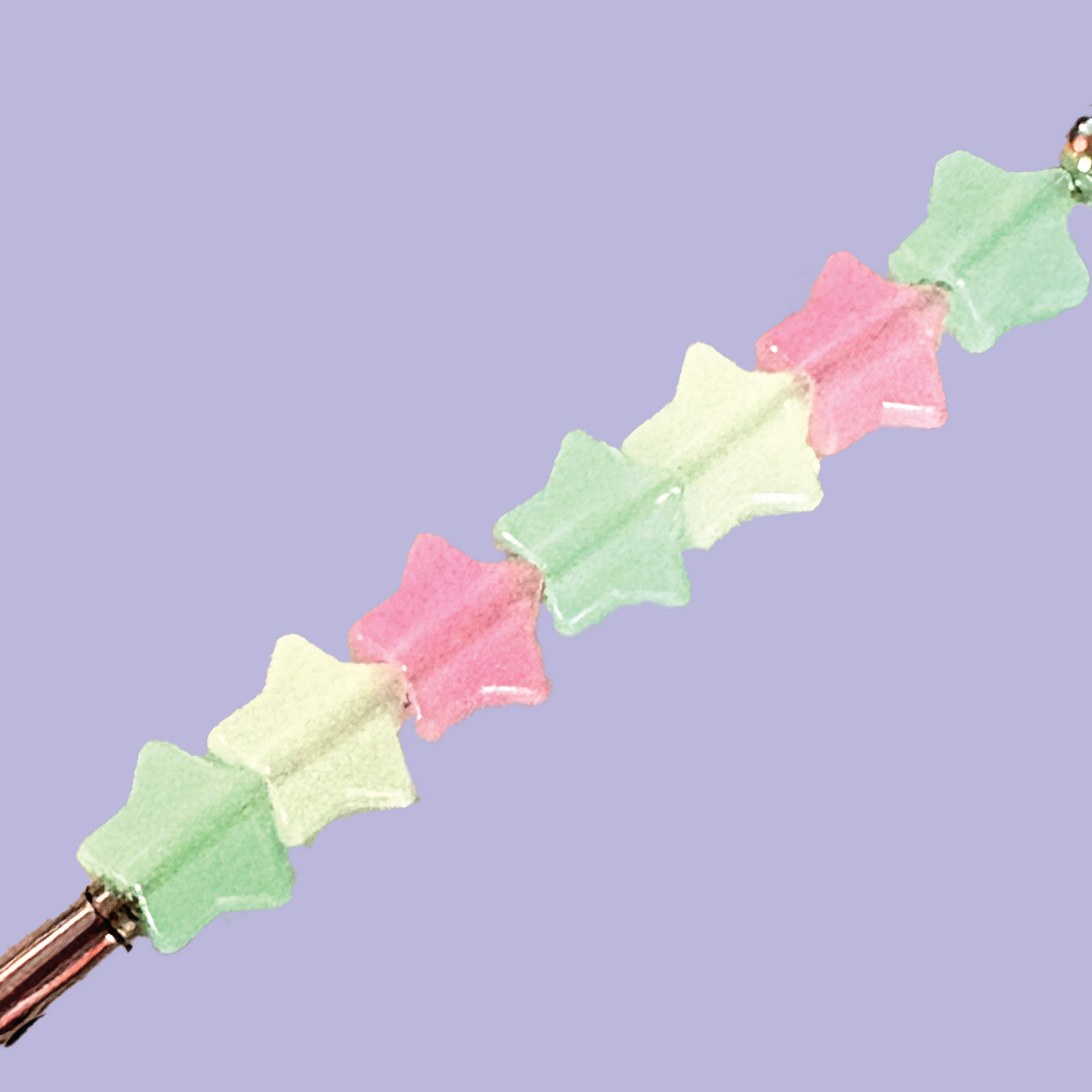 Star Beaded Roach Clip - Glow in the Dark (Several Color Variants)