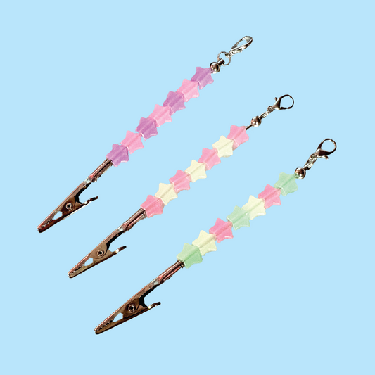 Star Beaded Roach Clip - Glow in the Dark (Several Color Variants)