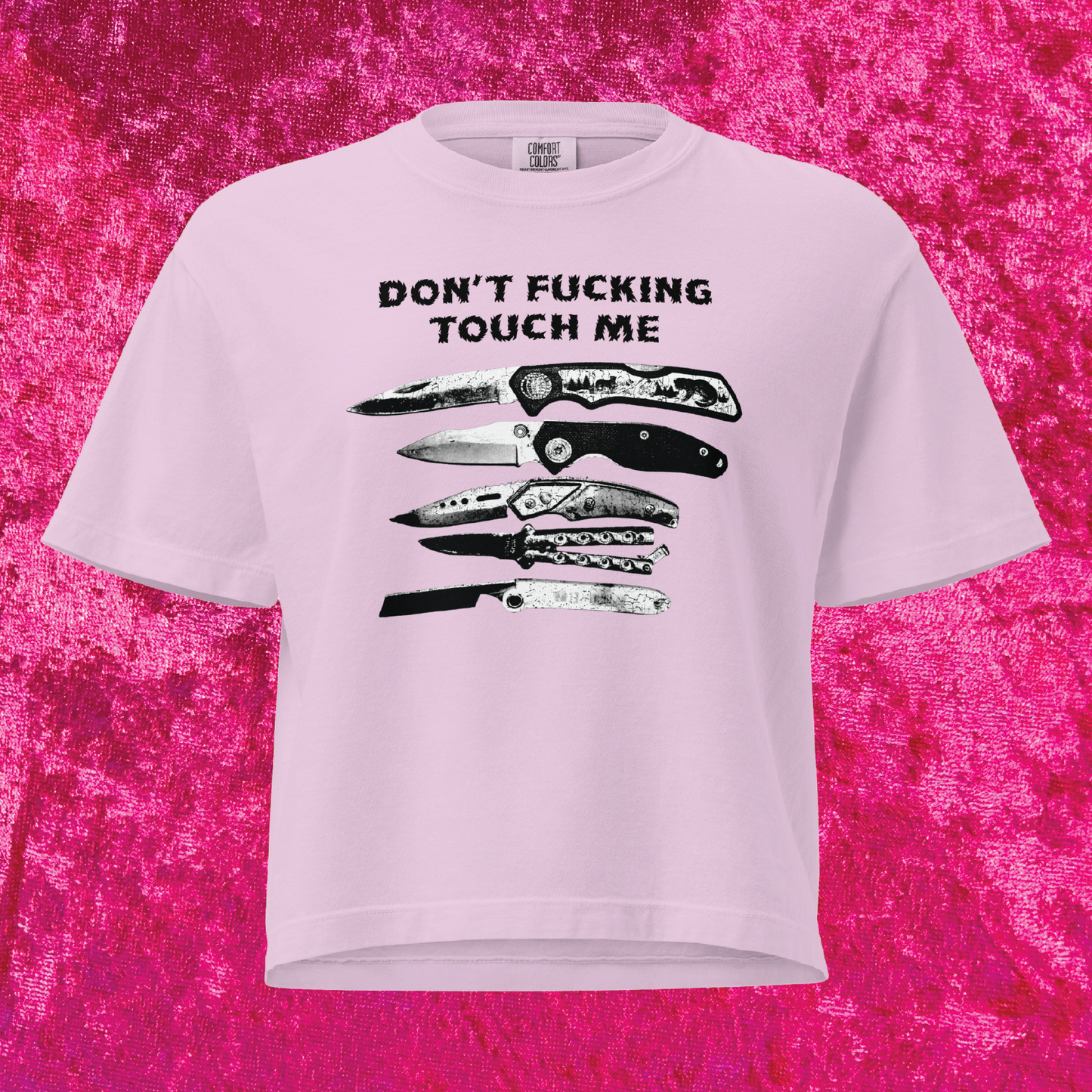 Don't Touch Me Knife Boxy Cropped Tee