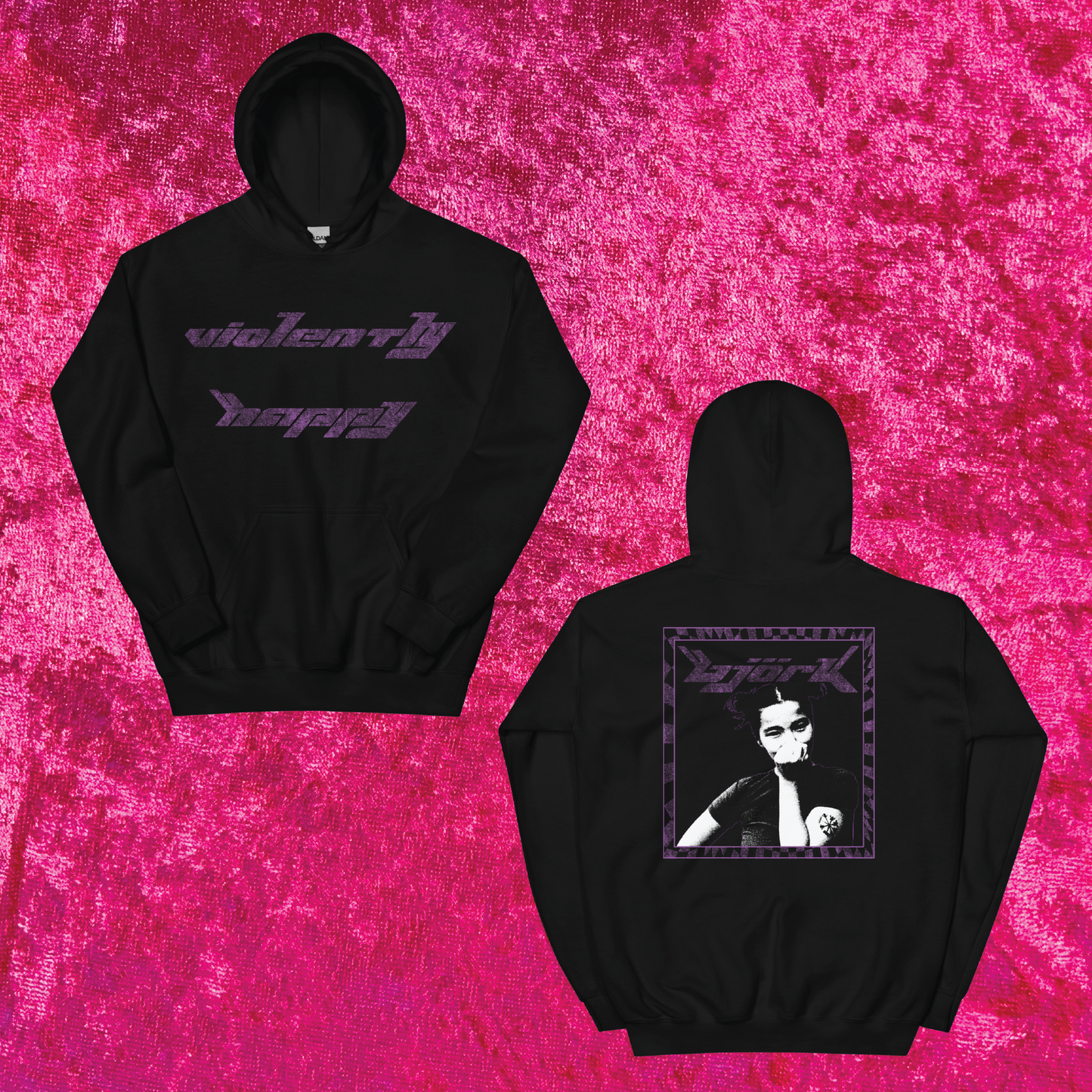 Bjork Violently Happy Pullover Hoodie – Ruby II
