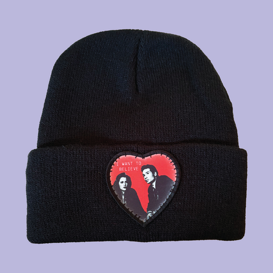 The X-Files I Want to Believe Beanie - Hand Stitched Patch