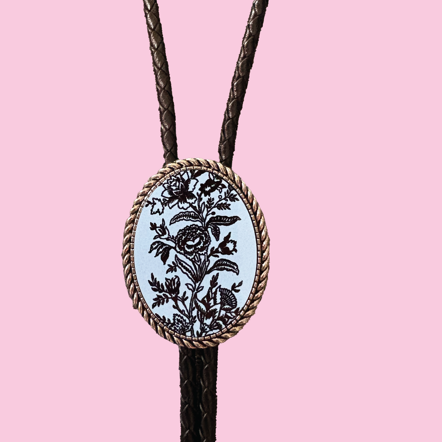 Floral Leather Bolo Tie