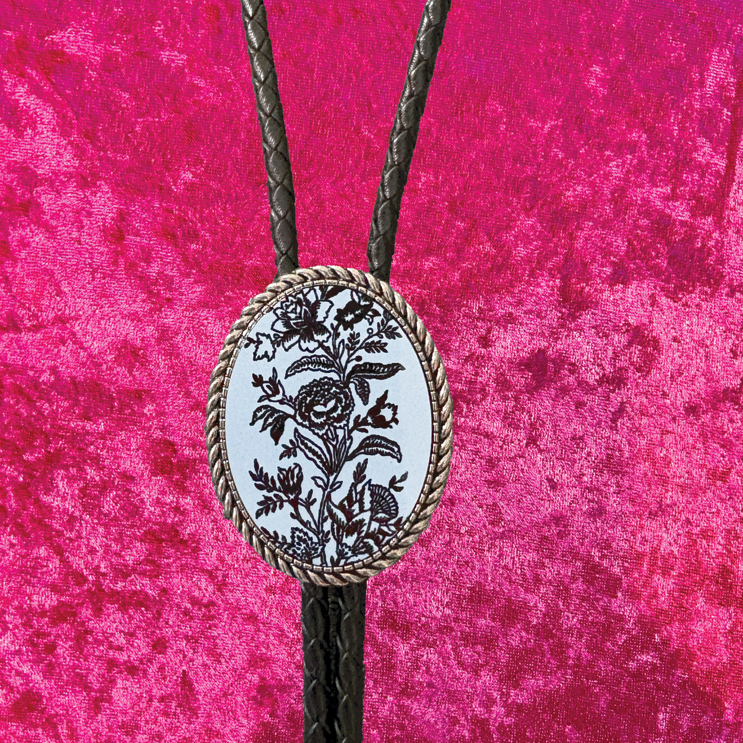 Floral Leather Bolo Tie