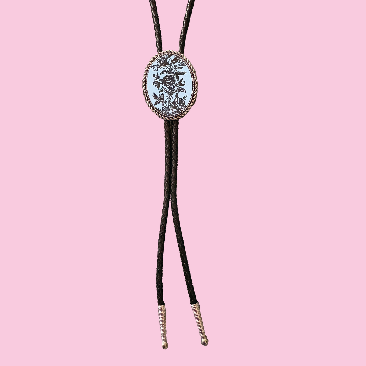 Floral Leather Bolo Tie