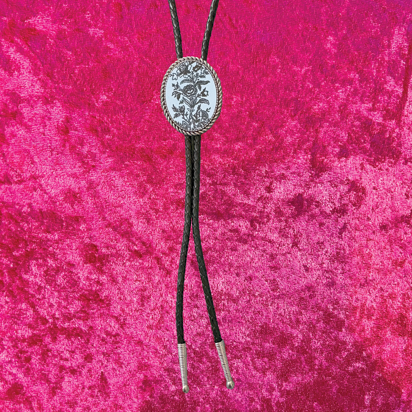 Floral Leather Bolo Tie