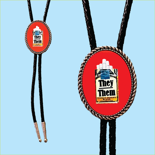 Cigarette Pronoun Leather Bolo Tie