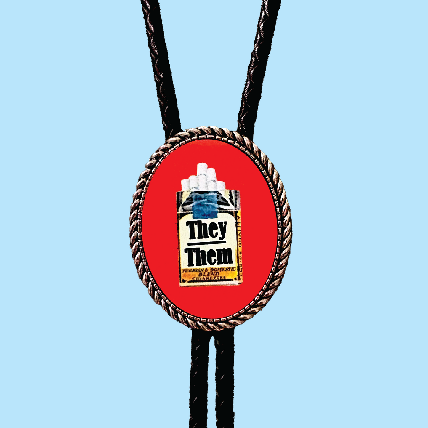 Cigarette Pronoun Leather Bolo Tie