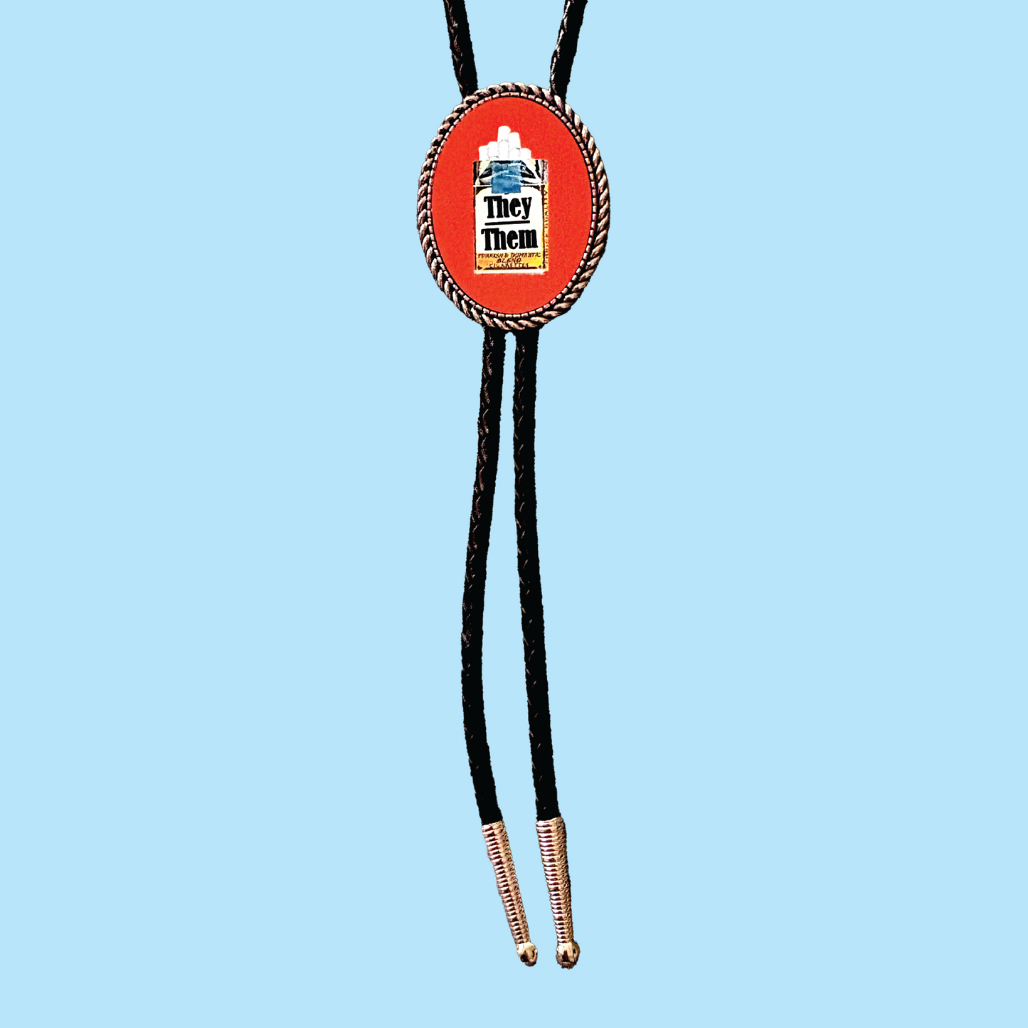 Cigarette Pronoun Leather Bolo Tie