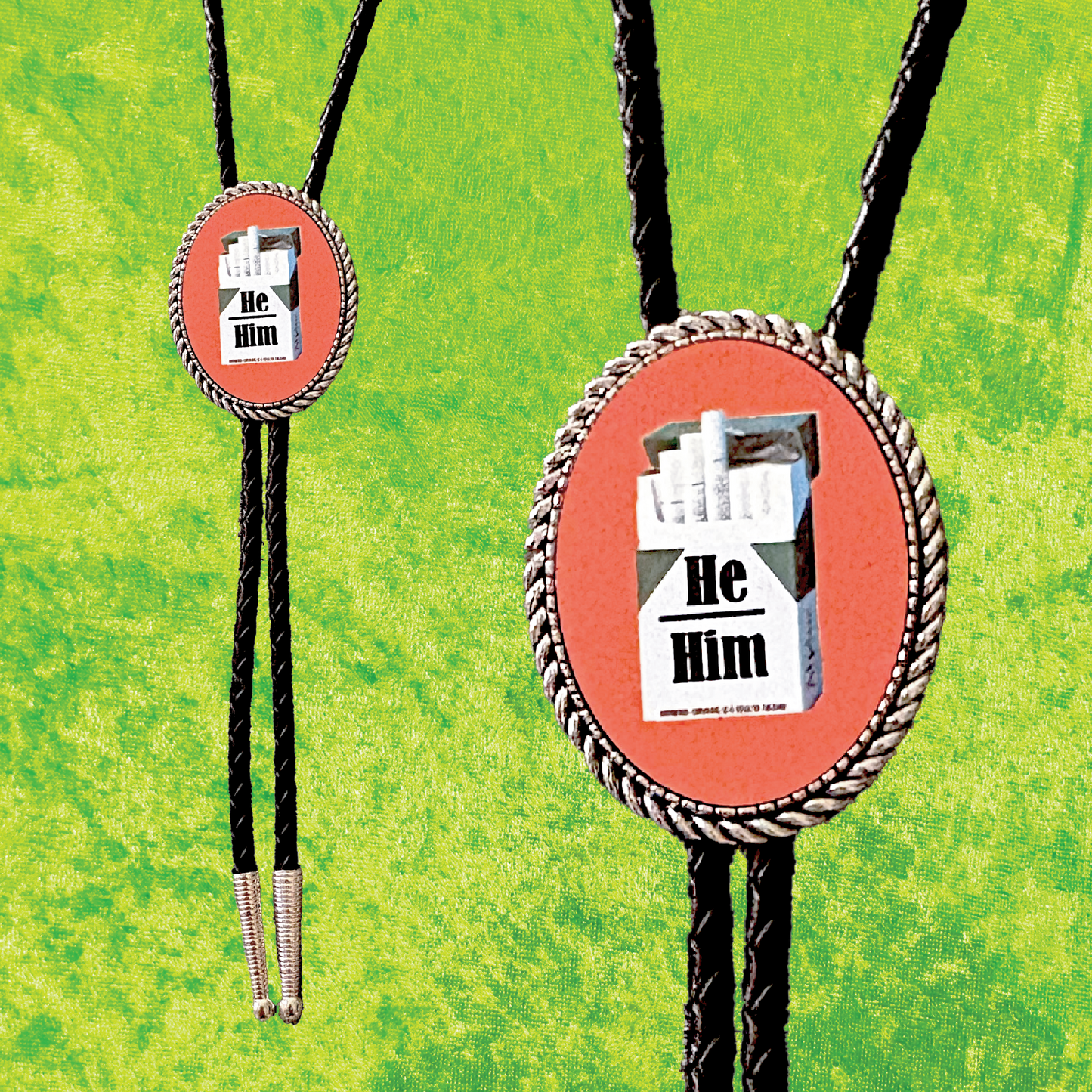 Cigarette Pronoun Leather Bolo Tie
