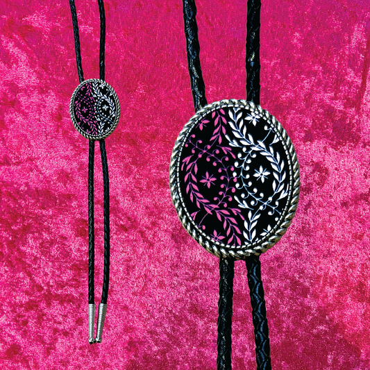 Somewhere Between Leather Bolo Tie