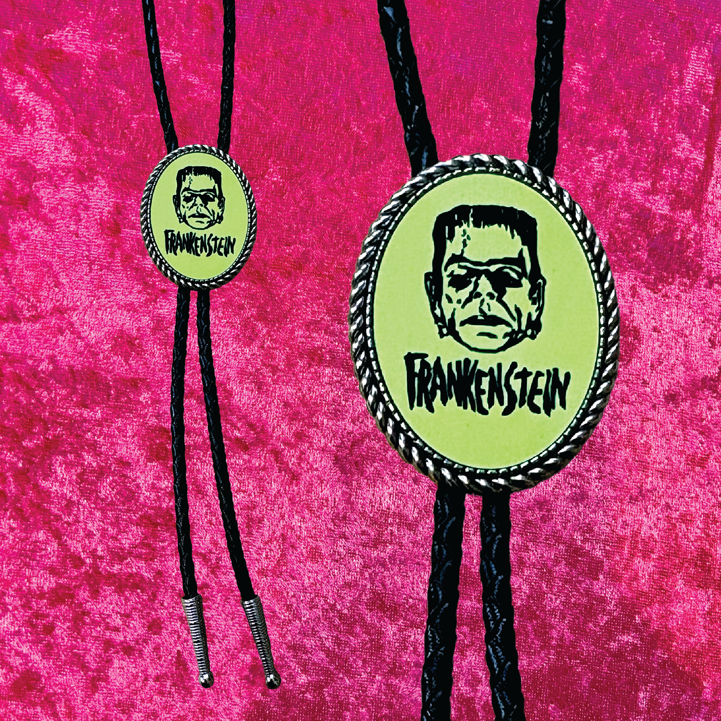 Vintage Frankenstein Leather Bolo Tie