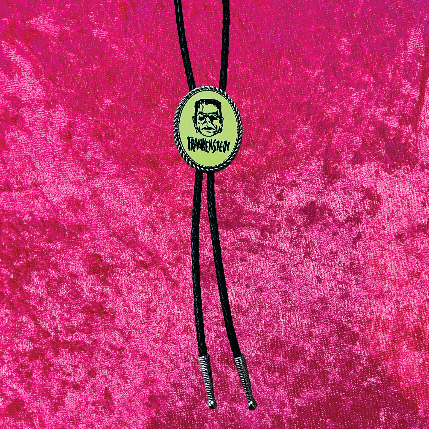 Vintage Frankenstein Leather Bolo Tie