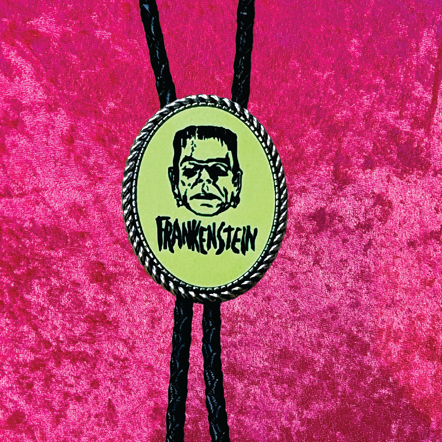 Vintage Frankenstein Leather Bolo Tie