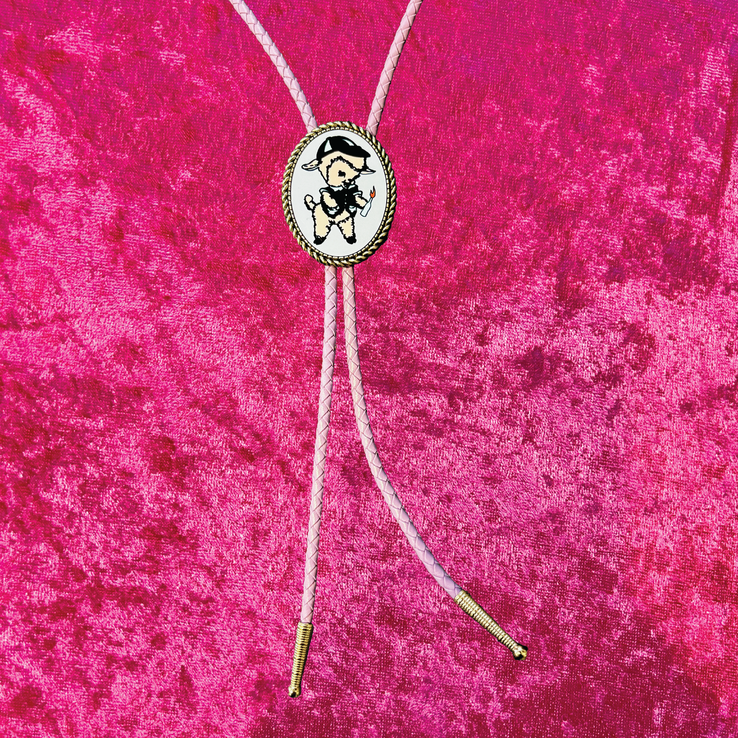 Lil Lamb Lavender Faux Leather Bolo Tie