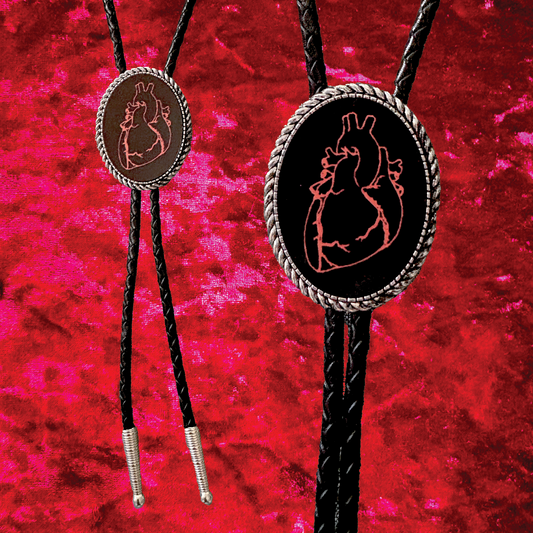Anatomical Heart Leather Bolo Tie