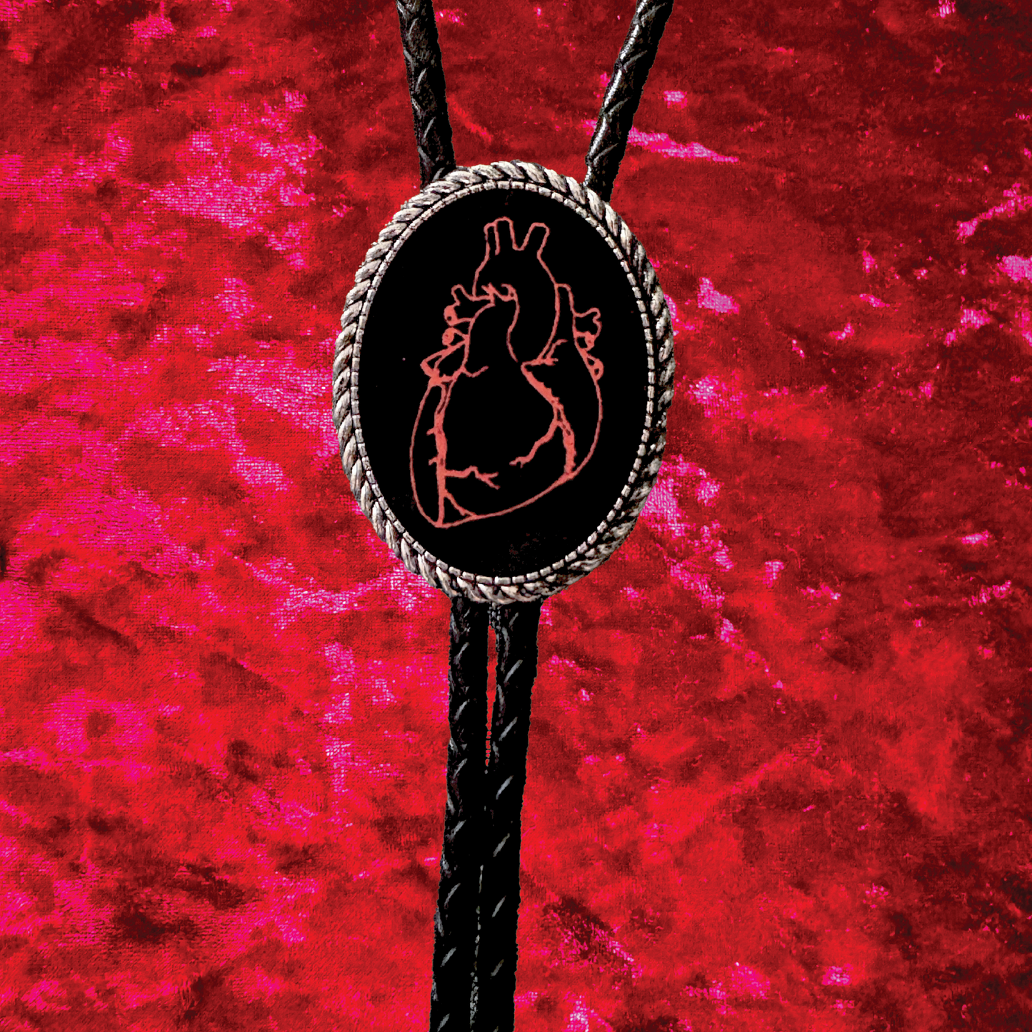 Anatomical Heart Leather Bolo Tie