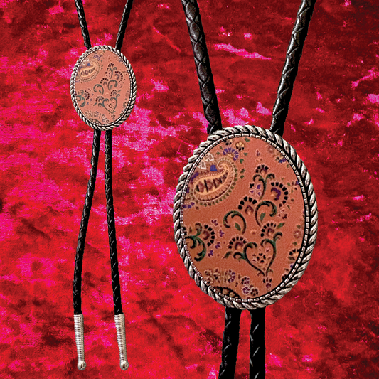 Paisley Leather Bolo Tie
