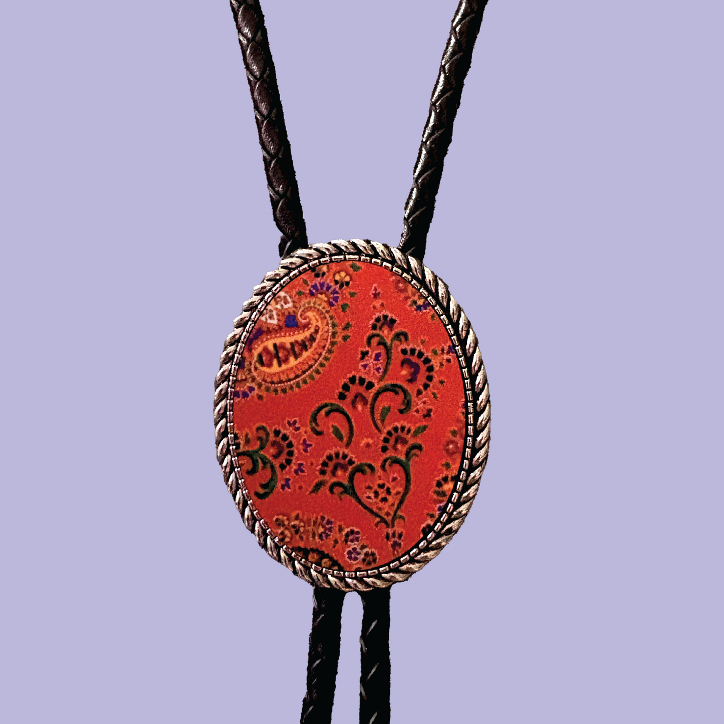 Paisley Leather Bolo Tie