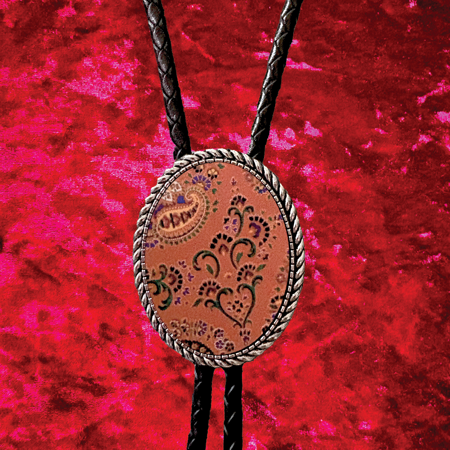 Paisley Leather Bolo Tie