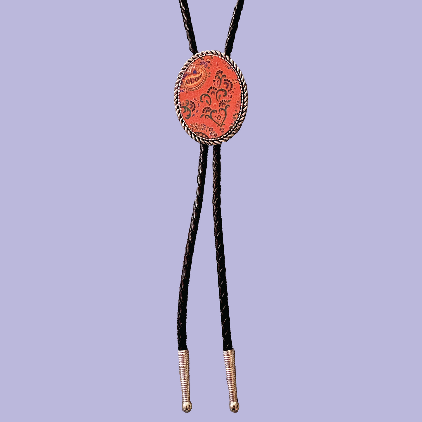 Paisley Leather Bolo Tie