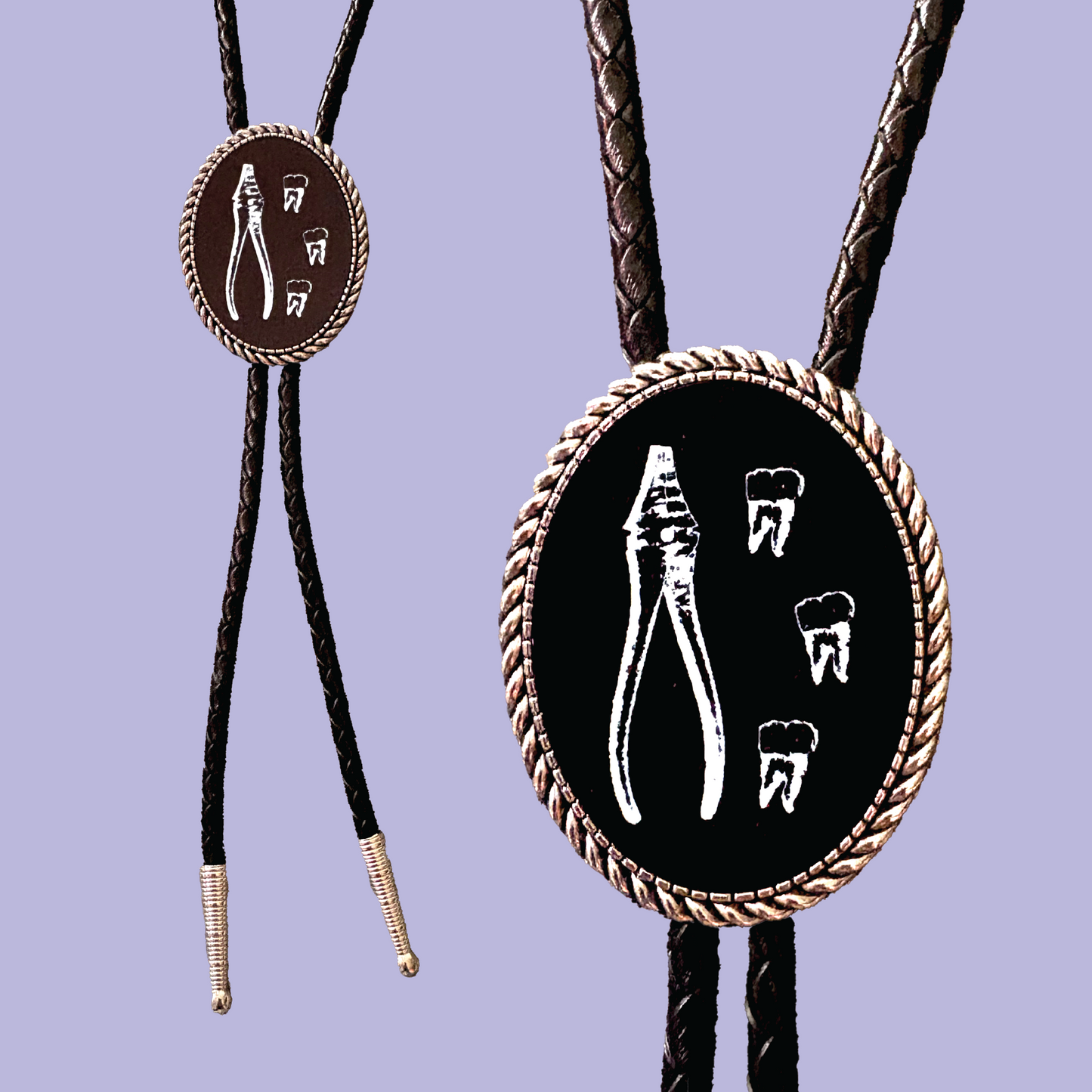 Pulling Teeth Leather Bolo Tie