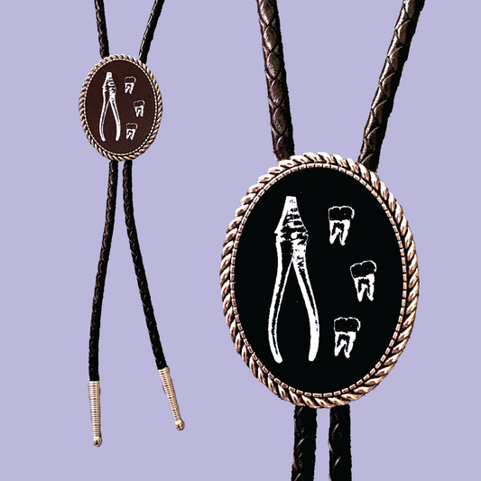 Pulling Teeth Leather Bolo Tie