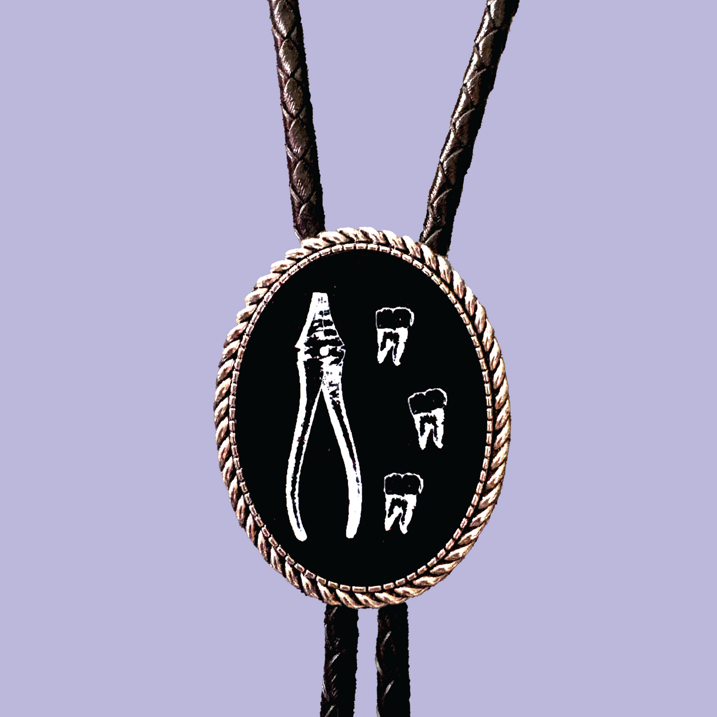 Pulling Teeth Leather Bolo Tie