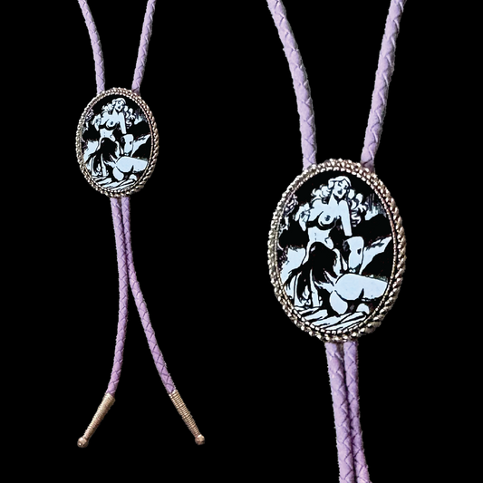 Ladies First Lavender Faux Leather Bolo Tie