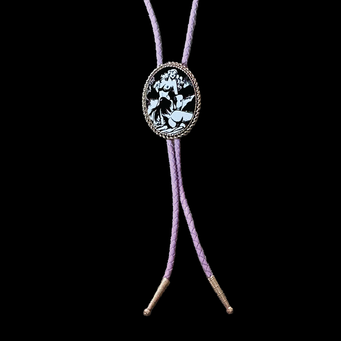 Ladies First Lavender Faux Leather Bolo Tie