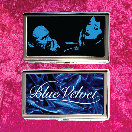Blue Velvet Metal Cigarette Case