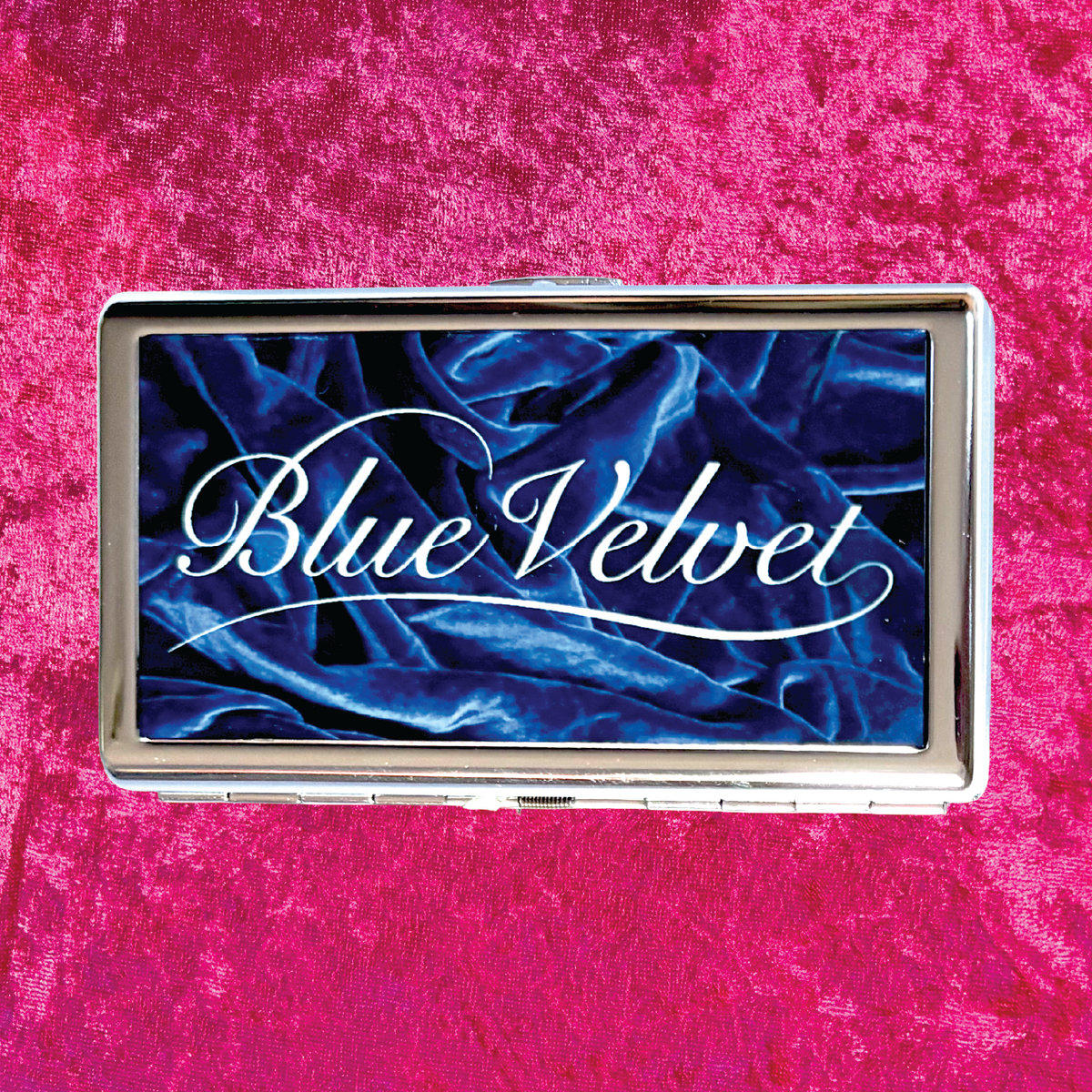 Blue Velvet Metal Cigarette Case