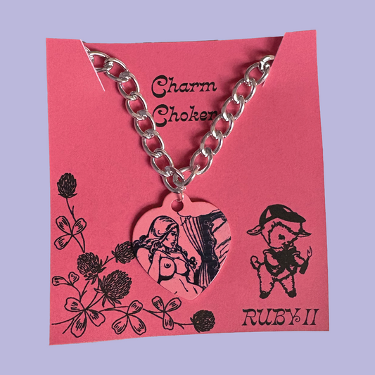 Nudie Dog Tag Charm Choker