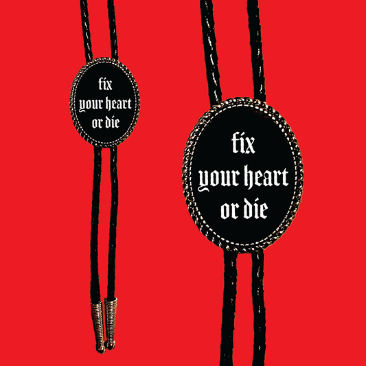 Fix Your Heart Leather Bolo Tie