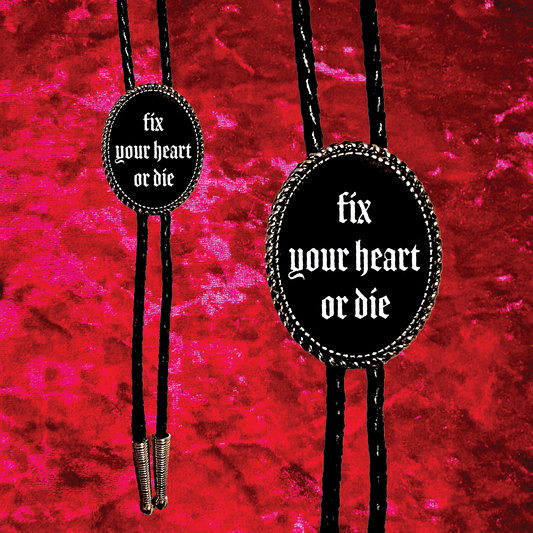 Fix Your Heart Leather Bolo Tie