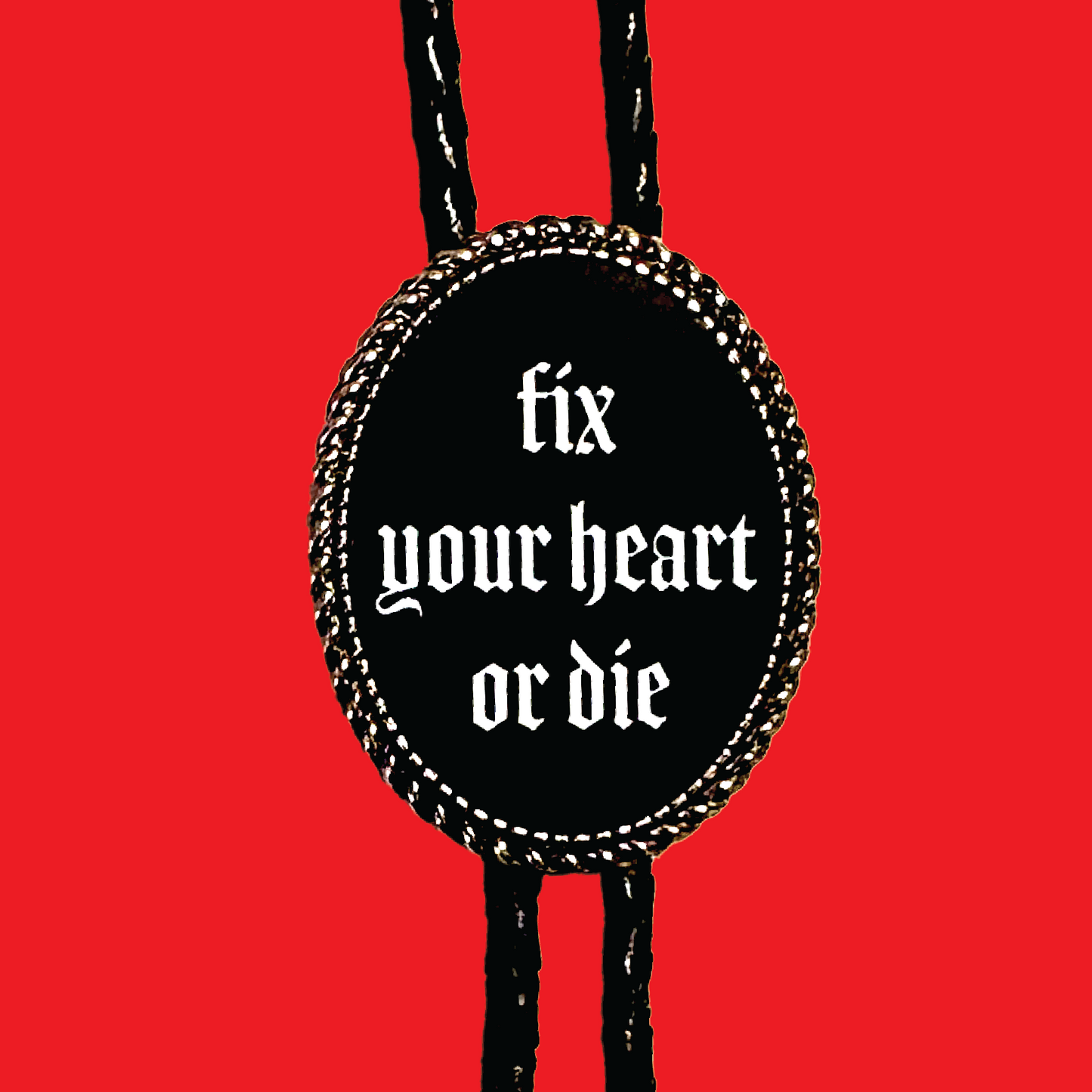 Fix Your Heart Leather Bolo Tie