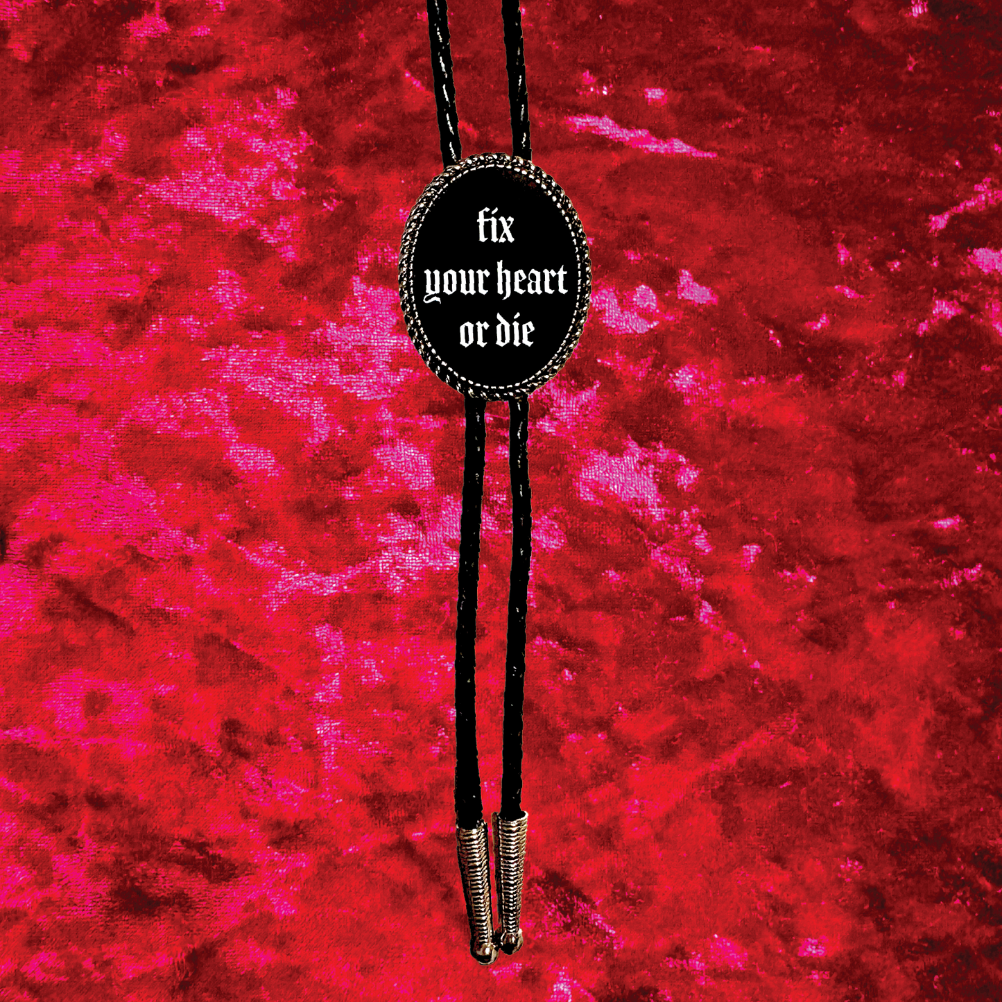 Fix Your Heart Leather Bolo Tie