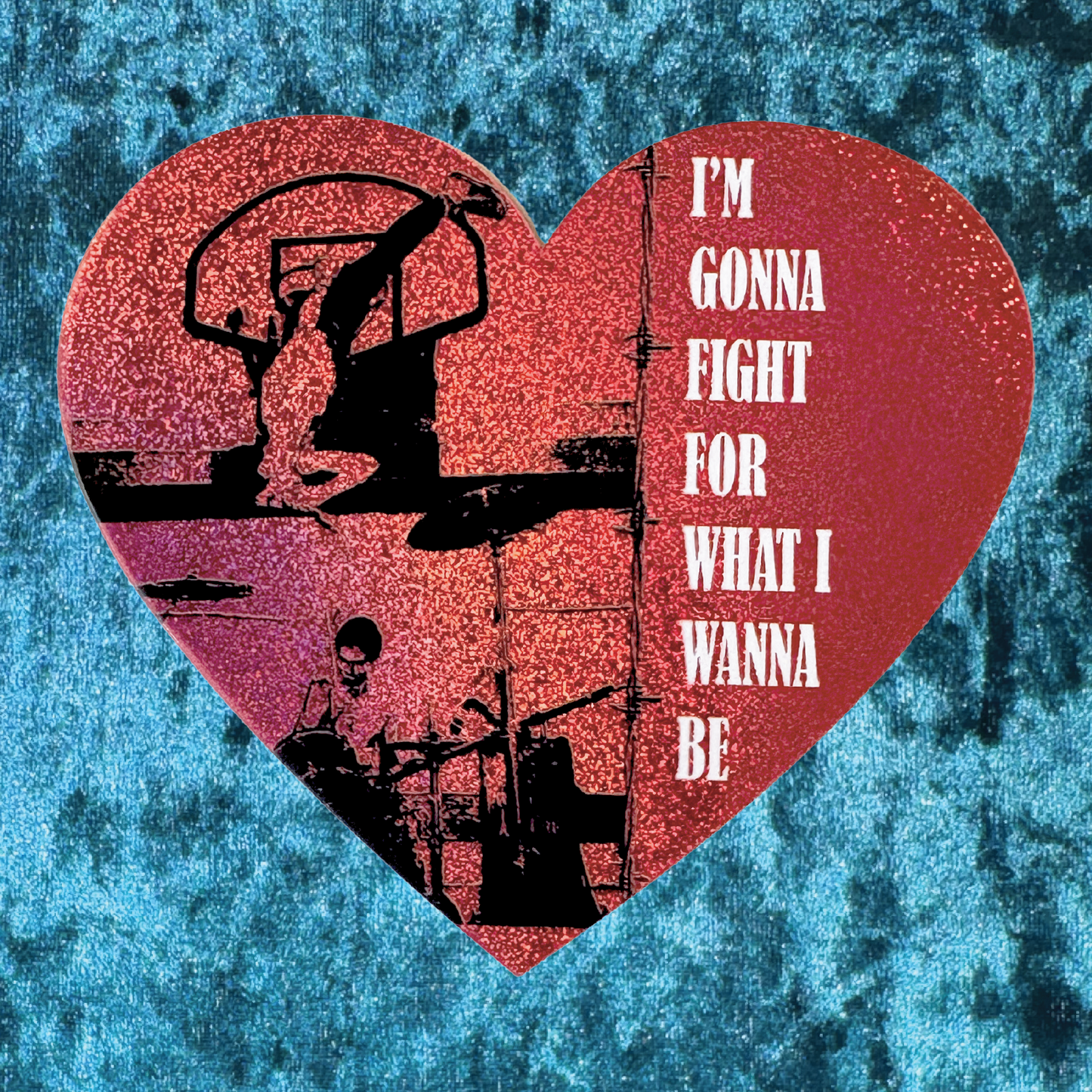 Fugazi Workout Tape Glitter Heart Sticker