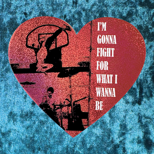 Fugazi Workout Tape Glitter Heart Sticker