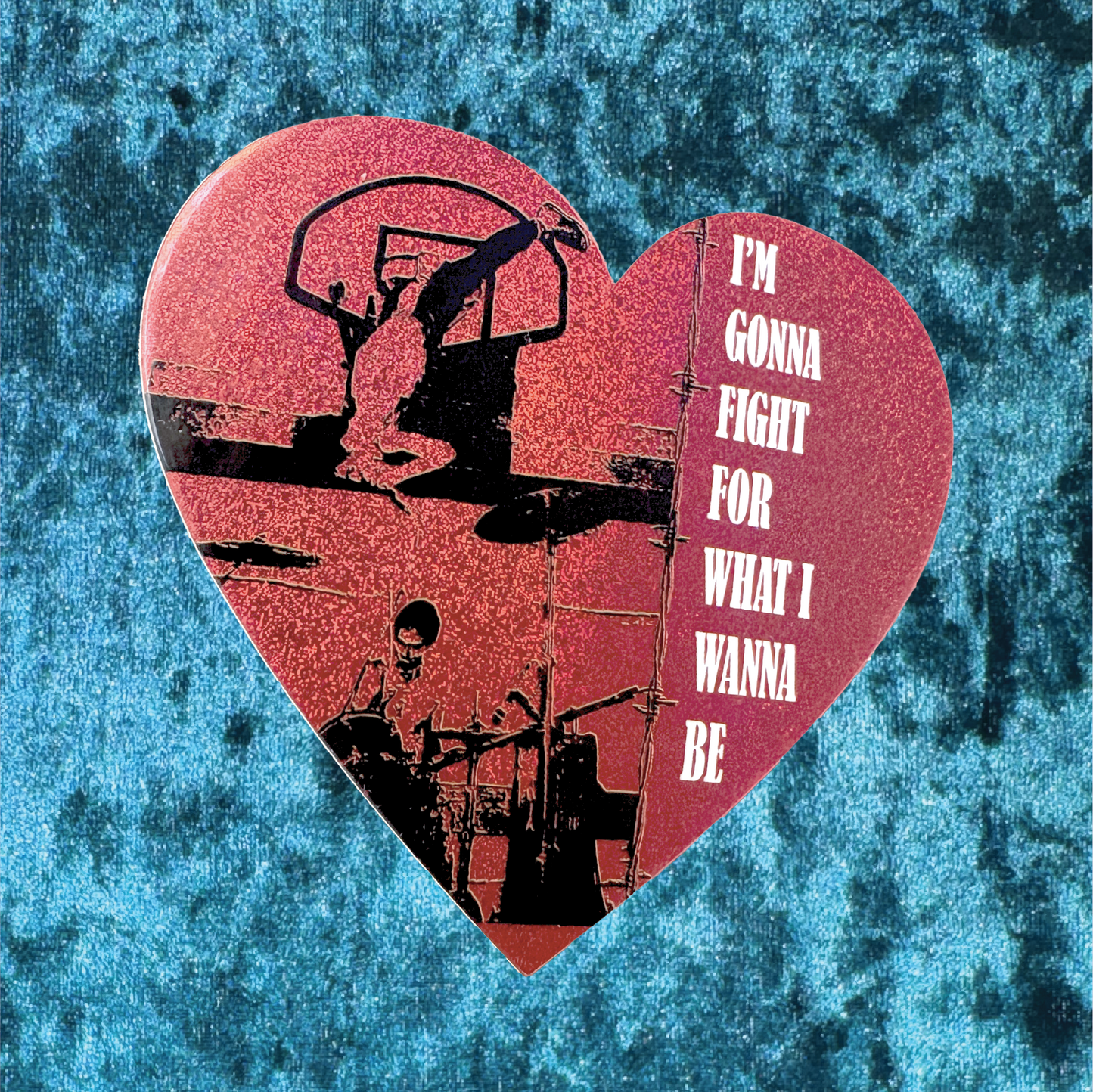 Fugazi Workout Tape Glitter Heart Sticker