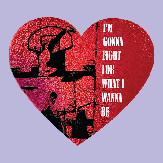 Fugazi Workout Tape Glitter Heart Sticker