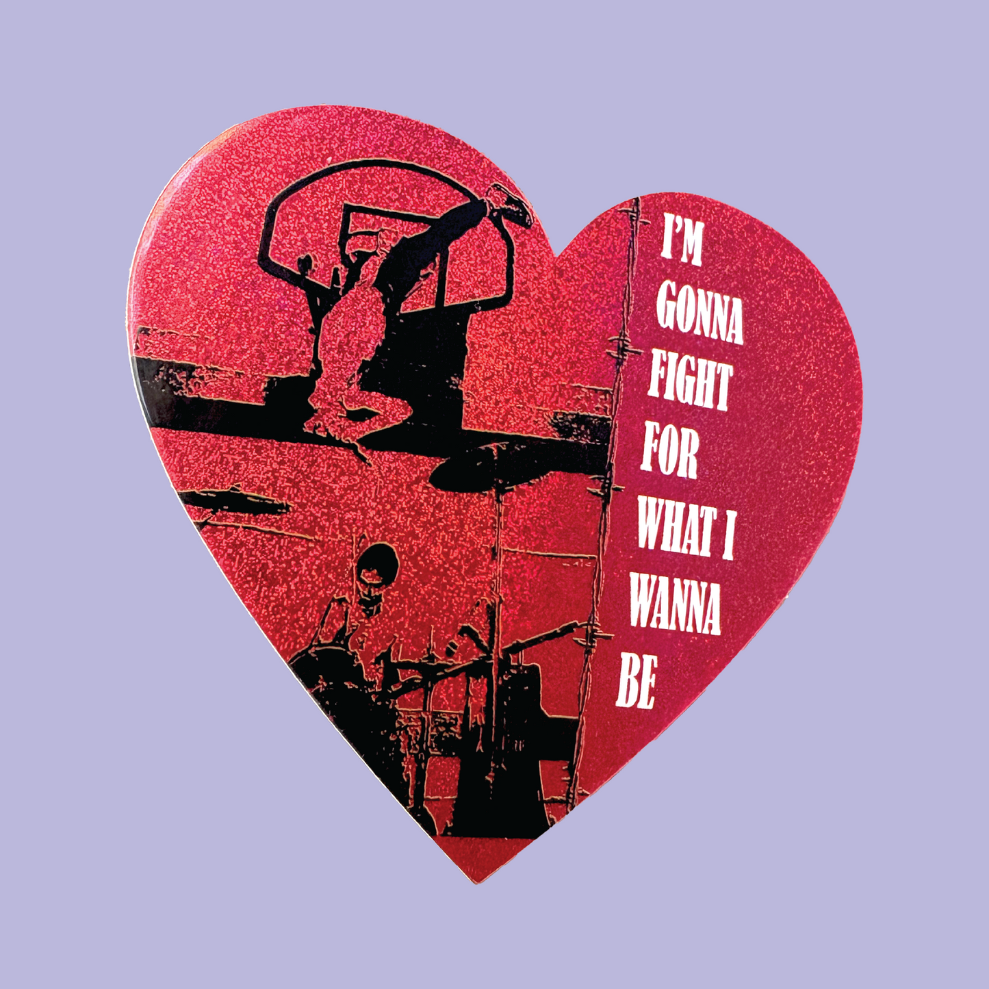 Fugazi Workout Tape Glitter Heart Sticker