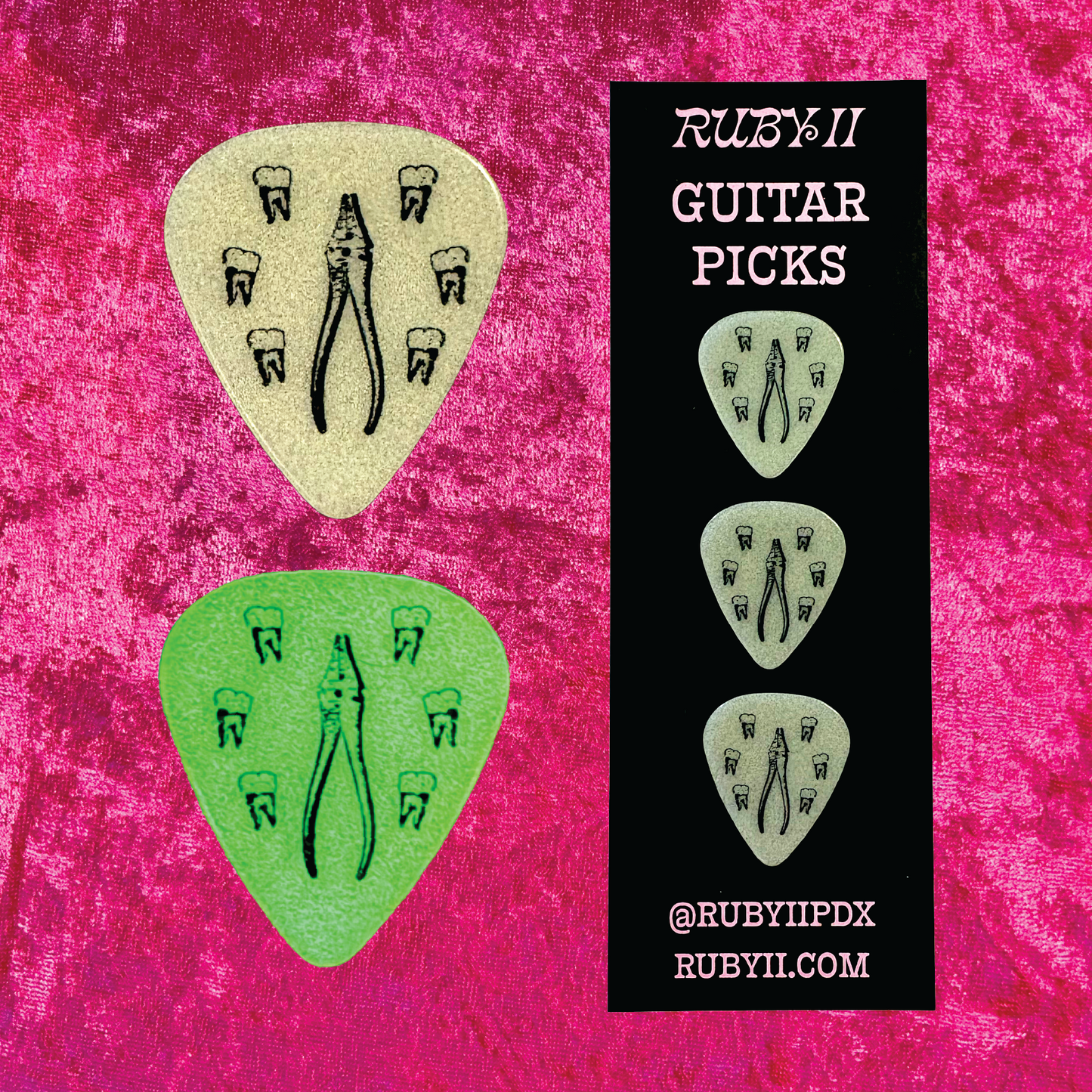 Pulling Teeth Glow in the Dark Guitar Picks (3 Pack)