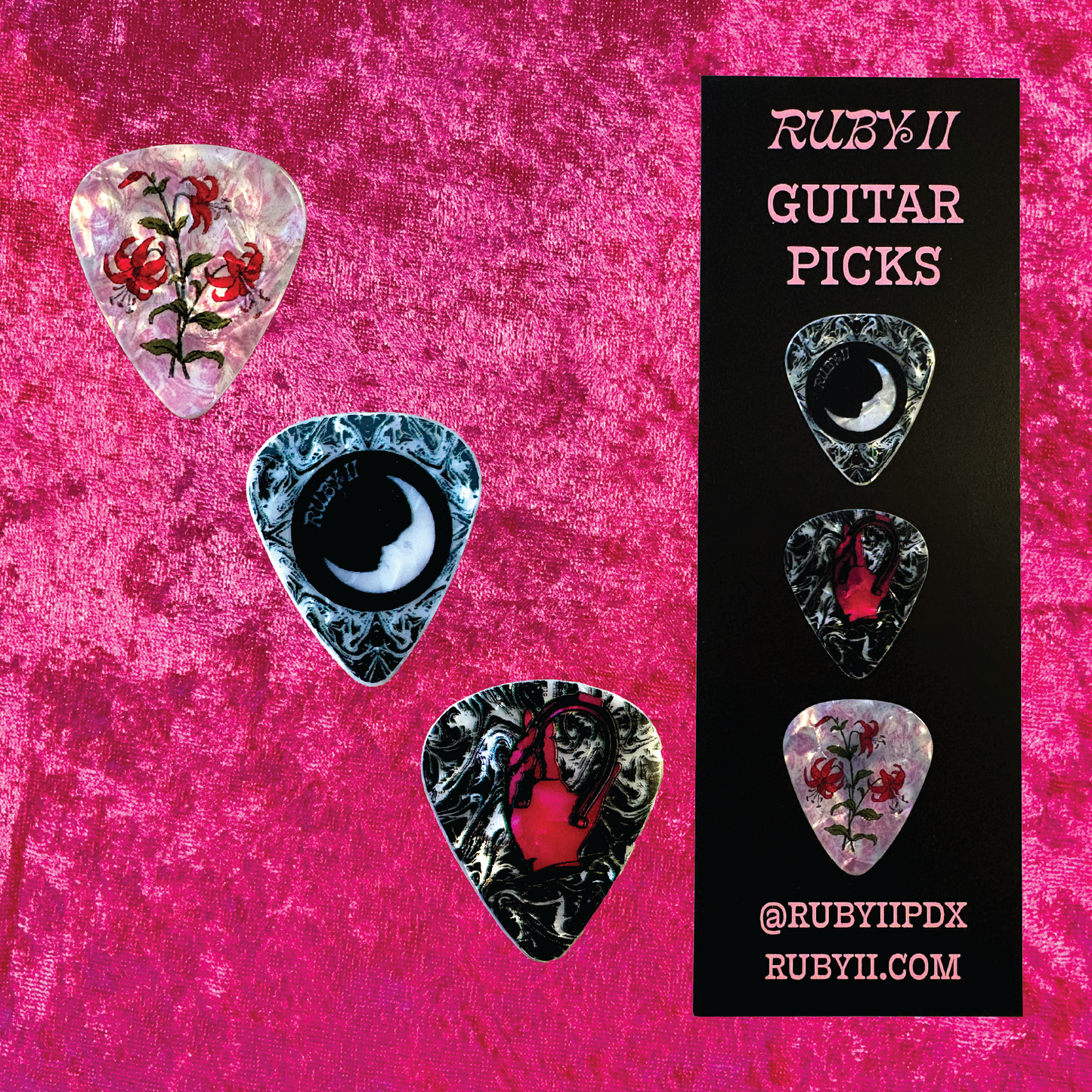 Ruby II Pearl Guitar Picks (3 Pack)